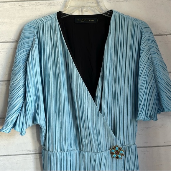 House of Harlow 1960 X Revolve Metallic Blue Sabrina Dress Size Small - Picture 3 of 5